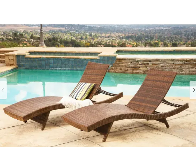 BNEW ABYSN Palermo Adjustable Wicker Chaise Lounges